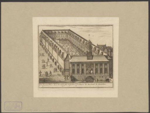 Bird's-eye view of the Beurs of Hendrik de Keyser in Amsterdam, after 1668
