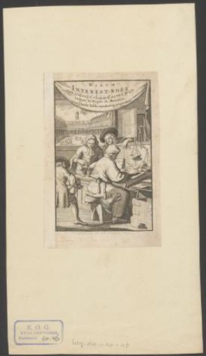 Writing man before a view of the courtyard of Hendrik de Keyser's Exchange in Amsterdam