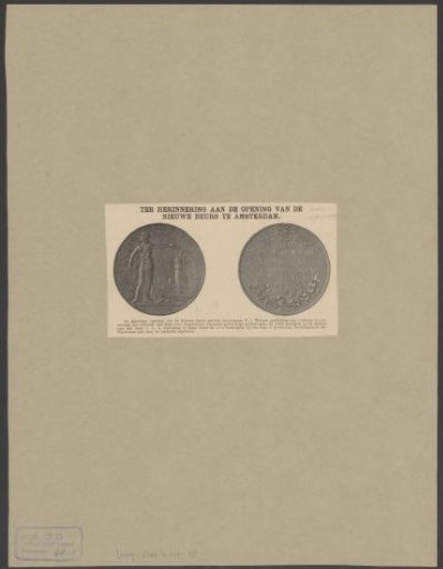 Medal commemorating the opening of the Beurs van Berlage