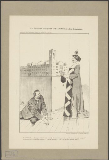 Theo Heemskerk kneels before the Amsterdam Maiden