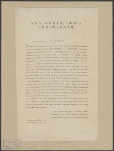 Call for the restoration of the Amsterdam Exchange Bank