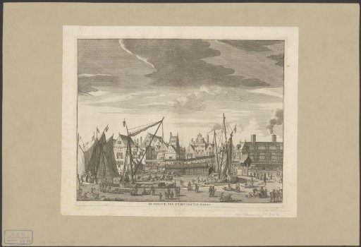 View of the fish market at the Damsluis on the Dam in Amsterdam