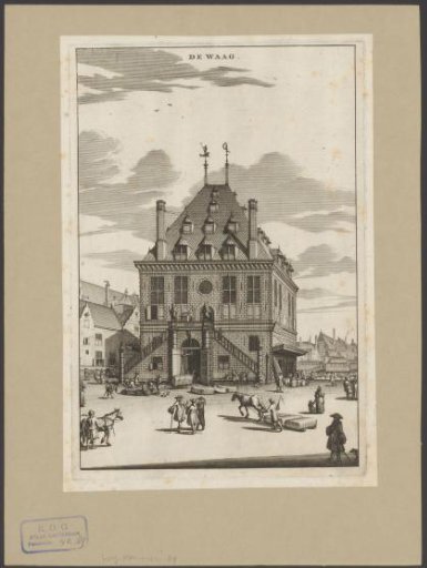 View of the Waag on the Dam in Amsterdam