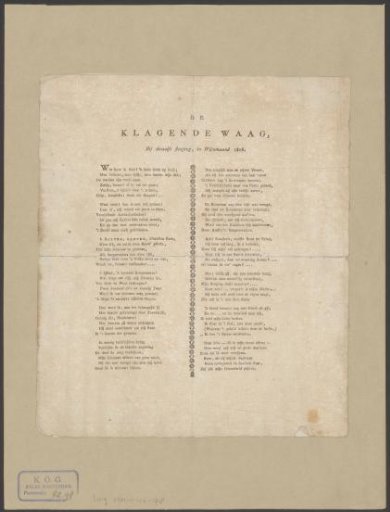 Lament on the Demolition of the Waag, 1808