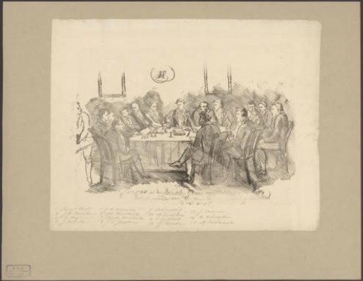 Meeting of coffee brokers in the Brakke Grond in Amsterdam, 1820