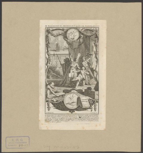Allegory on the bankruptcies in Amsterdam caused by the exchange wind trade, 1763