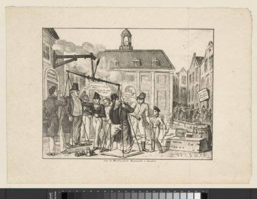 Satirical print on the fraud of the firm C. de Bruyn & Zonen, 1834