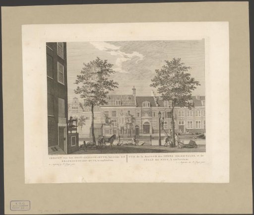 View of the Dolhuis and the gate to the East India House on the Kloveniersburgwal in Amsterdam