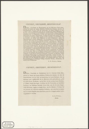 Announcement of New Rules of the Brokers' Guild in Amsterdam