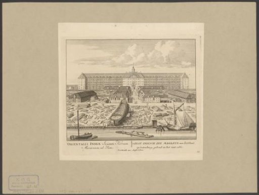 View of the East India Naval Magazine and the VOC shipyard on Oostenburg in Amsterdam