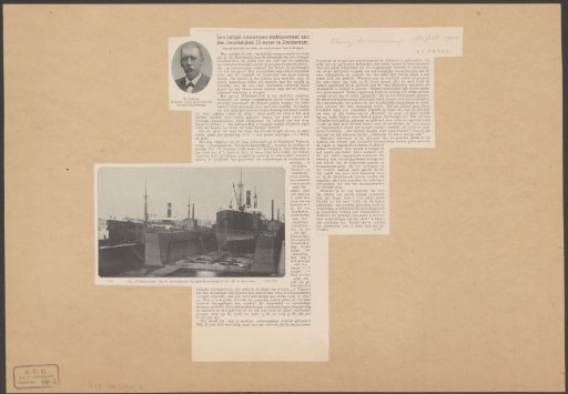 Portrait of Willem Fenenga and view of the Wilhelminadok in the IJ