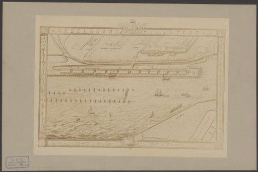 Photographic reproduction of a view of the Oostelijke Handelskade in Amsterdam
