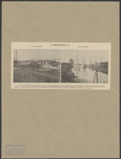 Shipyard of the Stenen Hoofd in Amsterdam before and after a flood