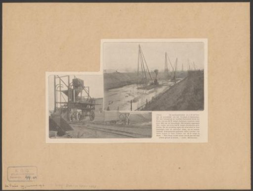 Concrete mill and work on an island in the IJ in Amsterdam