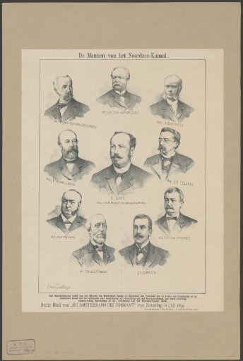 Portraits of important figures around the construction of the North Sea Canal