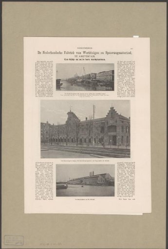 Article on the Nederlandsche Fabriek van Werktuigen en Spoorwegmaterieel in Amsterdam