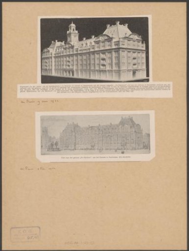 Plaster model and design of the Bijenkorf warehouse on the Damrak in Amsterdam