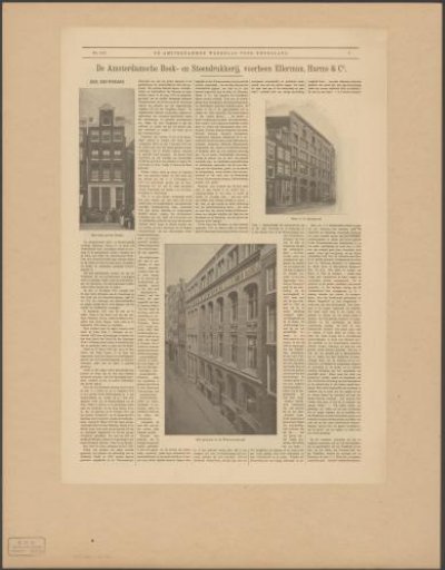 Views of the facades of the Amsterdam Book and Lithography Press, formerly Ellerman, Harms & Co., in Amsterdam