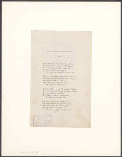 Song on the occasion of the 50th anniversary of Jacobus Radink