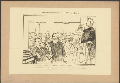 Theodorus Heemskerk shows the accession to the Bern Convention to members of the International Publishers' Congress in Amsterdam