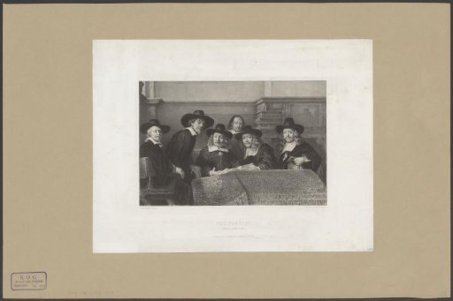 The standards of the Amsterdam cloth dyers' guild, known as 'The Staalmeesters'
