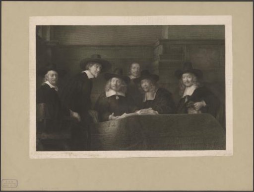 The standards of the Amsterdam cloth dyers' guild, known as 'The Staalmeesters'
