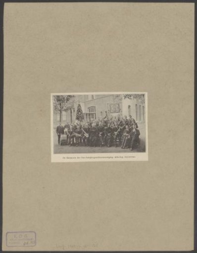 Group portrait of the harmony orchestra of the Saint Josephs' Companions' Association in Amsterdam