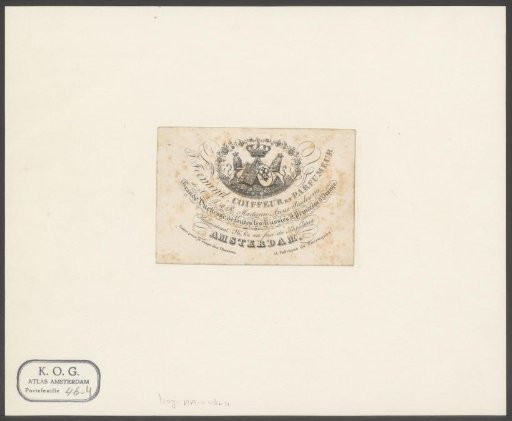 Advertisement card of J. Ferminet, hairdresser and perfumer