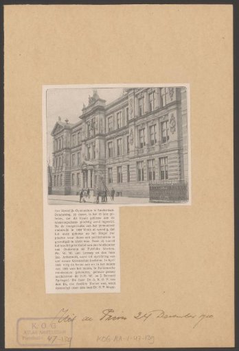 View of the Barlaeus Gymnasium in Amsterdam