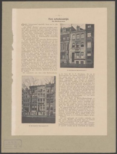 Views of the Berlitz schools in the Sarphatistraat and on the Herengracht in Amsterdam