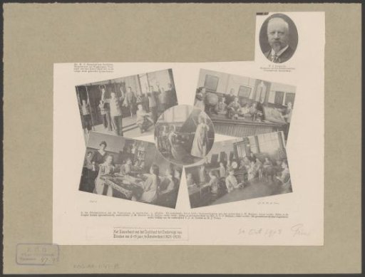 Lessons at the Institute for the Education of the Blind in Amsterdam and portrait of Hendrik Jacob Lenderink