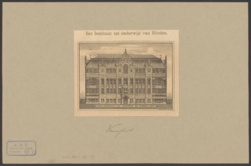Front facade of the Institute for the Education of the Blind in Amsterdam