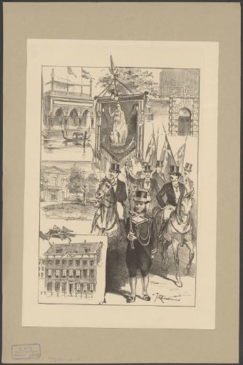 Procession on the occasion of the 255th anniversary of higher education in Amsterdam and views of various university buildings