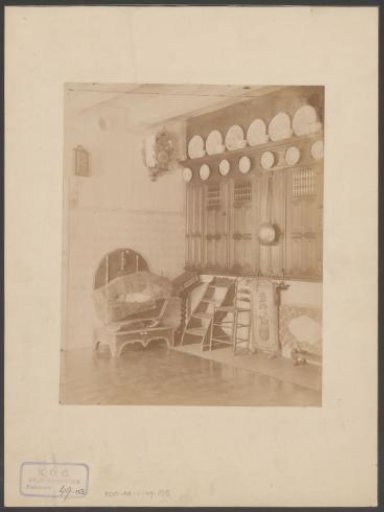 Interior of the Hindeloopen room during the Historical Exhibition of Friesland in Leeuwarden