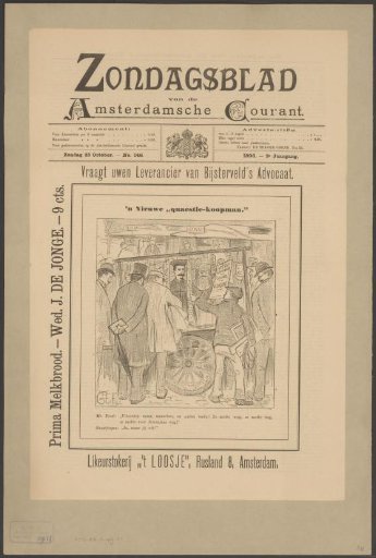 Willem Treub as a merchant behind a stall