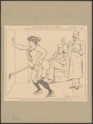 Johann Georg Mezger times a woman using his massage hammer against a wall