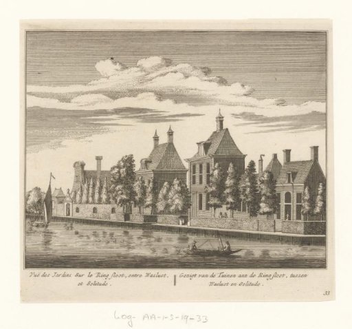 View of the gardens along the Amstel at the country estate Waslust