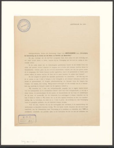 Enrollment form to become a member of the Genootschap Amstelodamum