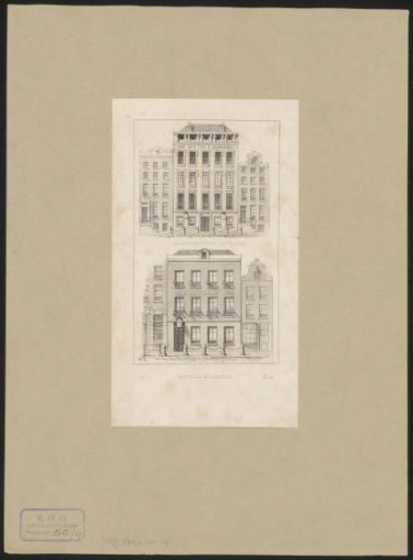 View of the building of the Society for the Benefit of the General and the building of Doctrina et Amicitia in Amsterdam
