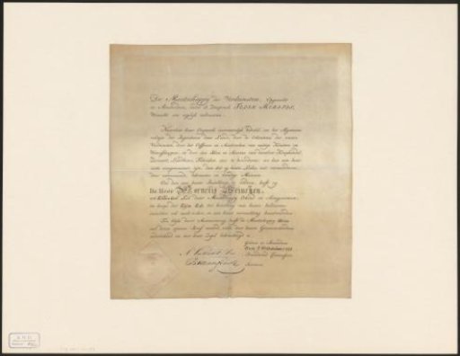 Active membership of Felix Meritis for Cornelis Heineken