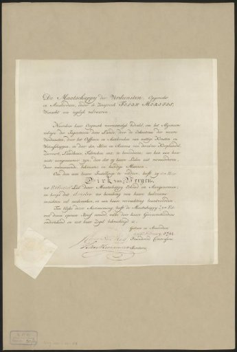 Active membership of Felix Meritis for Dirk van Bergen