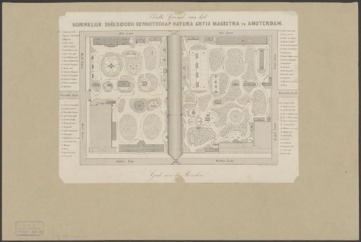 Plan of Natura Artis Magistra in Amsterdam