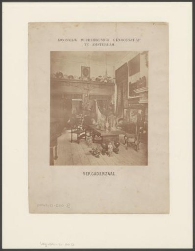 Interior of the 'meeting hall' of the Royal Society of Antiquities in the Spuistraat in Amsterdam