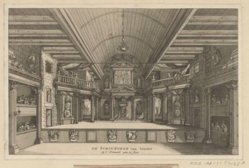Stage of the Amsterdam Schouwburg on the Keizersgracht in Amsterdam