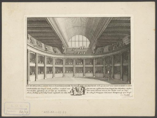 Hall of the Amsterdam Schouwburg on the Keizersgracht in Amsterdam