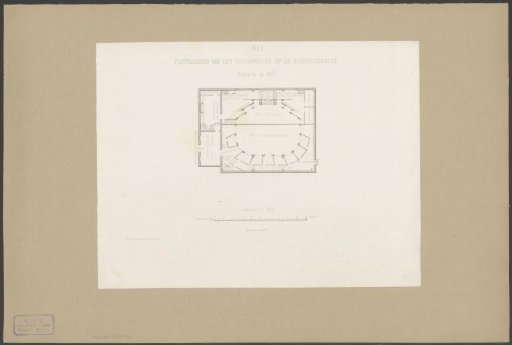 Plan of the hall and stage of the Amsterdam Schouwburg on the Keizersgracht in Amsterdam, 1665-1772