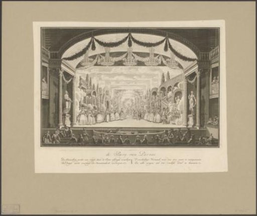 Theater with stage scenery: The Mountain of Parnassus