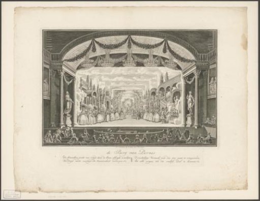 Theater with stage scenery: The Mountain of Parnassus