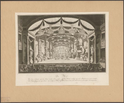 Theater with stage scenery: Hell