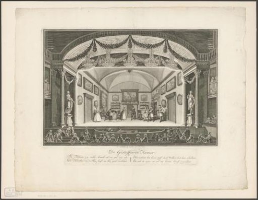 Theatre with stage scenery: The Upholstered Room